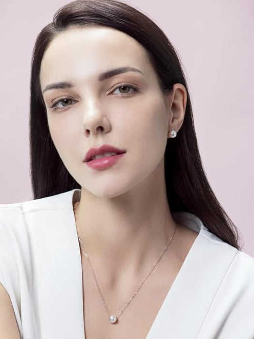 Tahitian Black Pearl/Akoya White Pearls Necklace Fine Jewellery Round AAAA+ Pearl 18K Pearl Pendant Necklace Gifts for Women Her- Anniversary Birthday Fine Jewelry -Valentine's Day Mothers Day Gifts