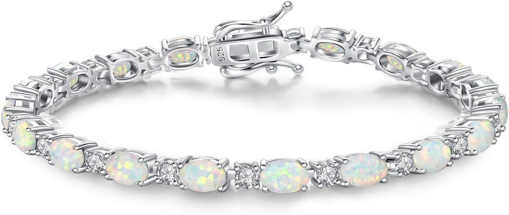 FANCIME Sterling Silver Birthstone Tennis Bracelets Fine Jewelry for Women