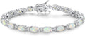 FANCIME Sterling Silver Birthstone Tennis Bracelets Fine Jewelry for Women