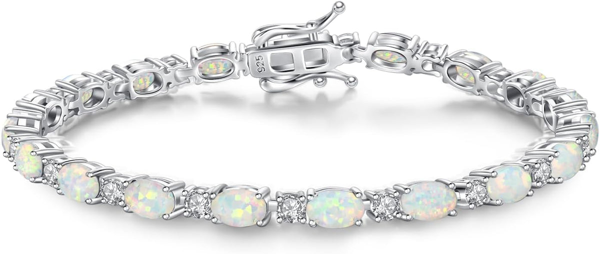 FANCIME Sterling Silver Birthstone Tennis Bracelets Fine Jewelry for Women