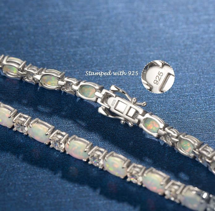 FANCIME Sterling Silver Birthstone Tennis Bracelets Fine Jewelry for Women